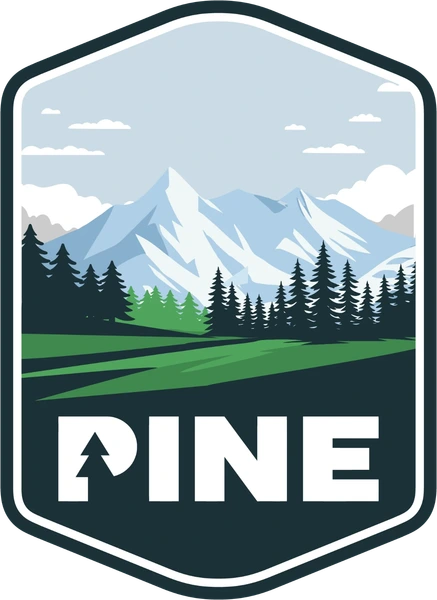 Pine embroidered patch